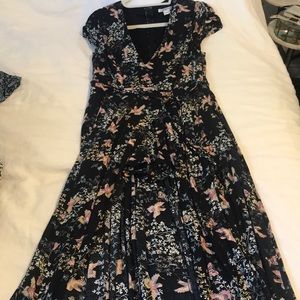 Black floral Maxi dress with shorts underneath